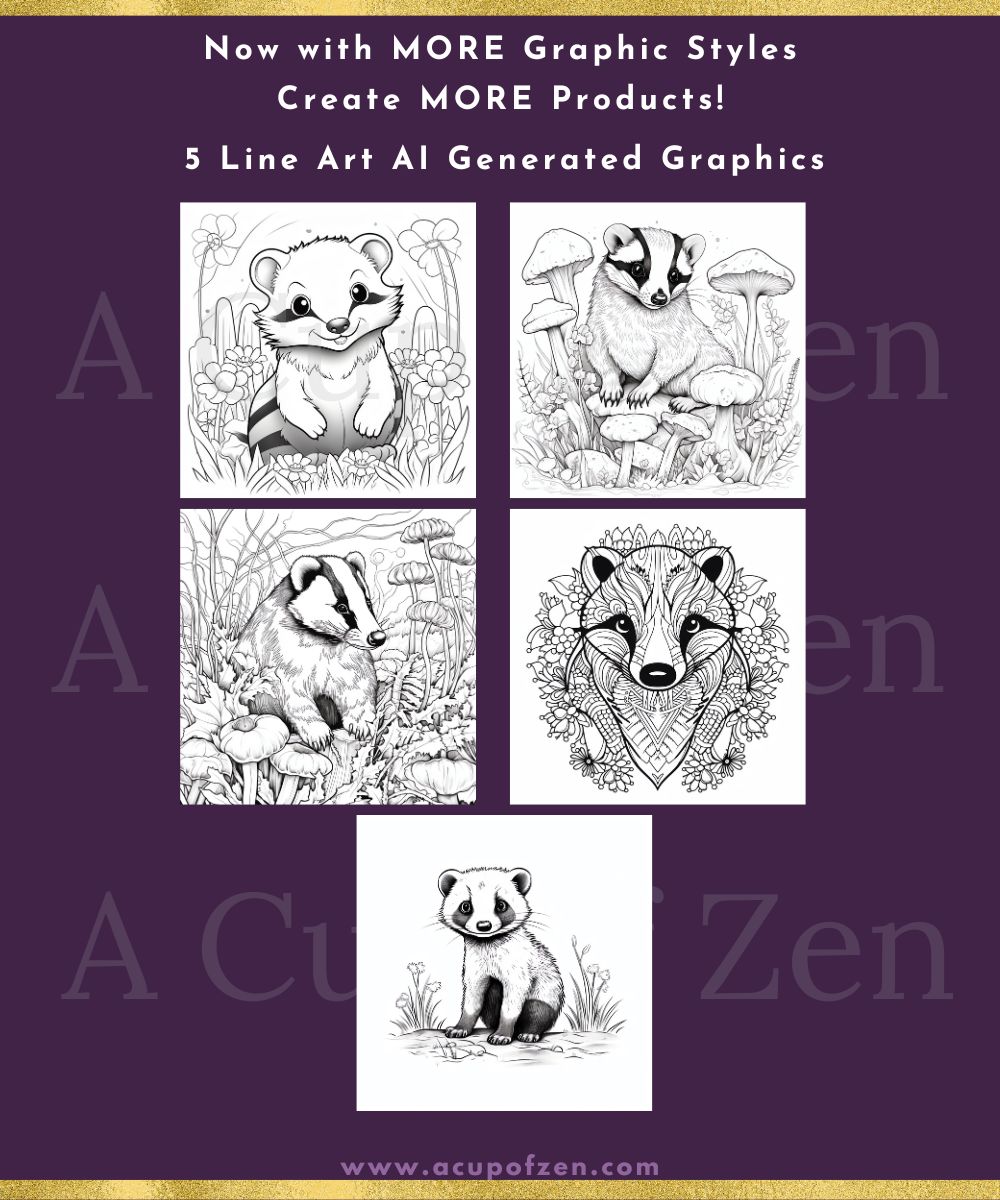 Badger Spirit Animal Line art